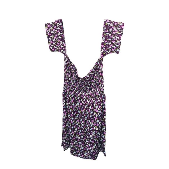 Pink Burgundy‎ Yellow Pink Floral Pattern Off Shoulder Dress - Picture 1 of 5